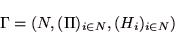 \begin{displaymath}
\Gamma = (N,(\Pi)_{i \in N},(H_{i})_{i \in N})
\end{displaymath}