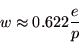 \begin{displaymath}
w \approx 0.622 \frac{e}{p}
\end{displaymath}